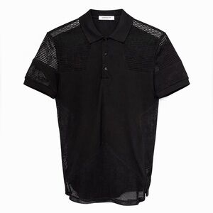 Givenchy Black Polo with Sheer Mesh Panels